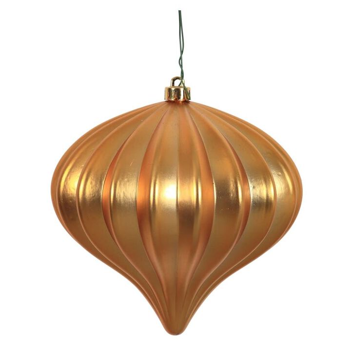 Vickerman 386873 - 5.7" Antique Gold Matte Onion Christmas Tree Ornament (3 pack) (N151230DMV)