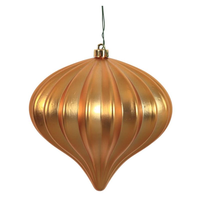 Vickerman 386873 - 5.7" Antique Gold Matte Onion Christmas Tree Ornament (3 pack) (N151230DMV) image number 0