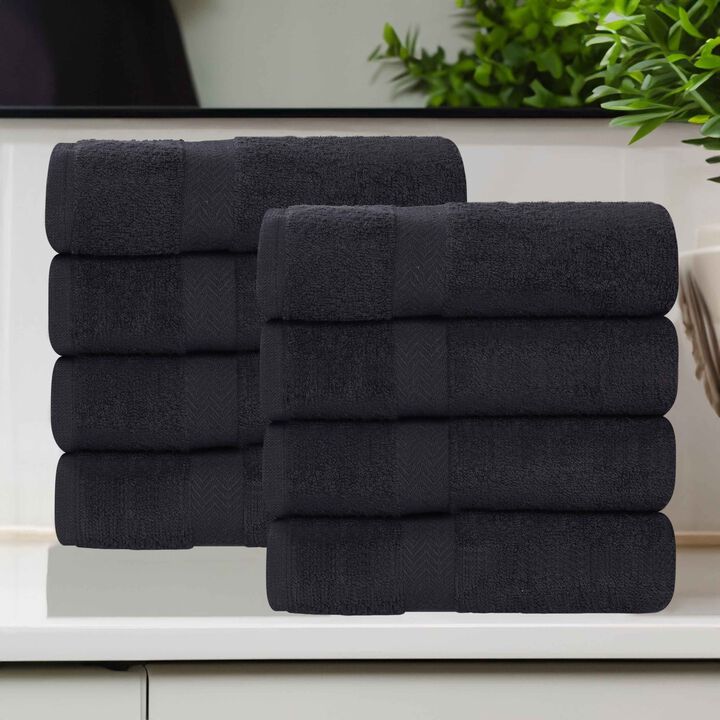 Absorbent Cotton Hand Towel Set of 8 for Bathroom, Spa and Kitchen Use