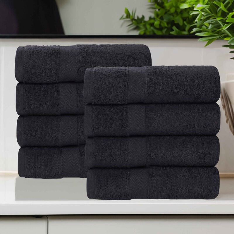 Absorbent Cotton Hand Towel Set of 8 for Bathroom, Spa and Kitchen Use image number 1