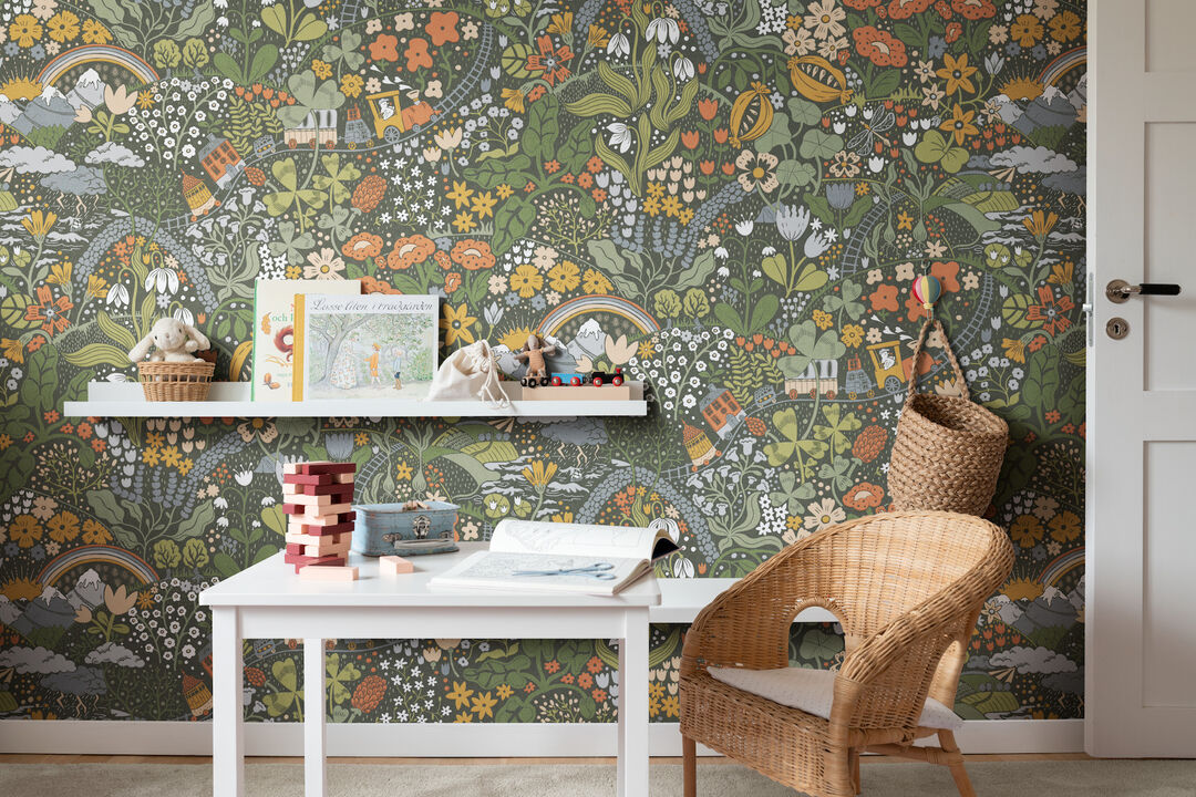 Taget Dark Green Wall Mural