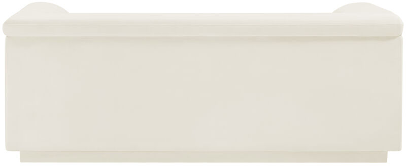 Meridian Furniture Cascade Cream Velvet Fabric Loveseat image number 2