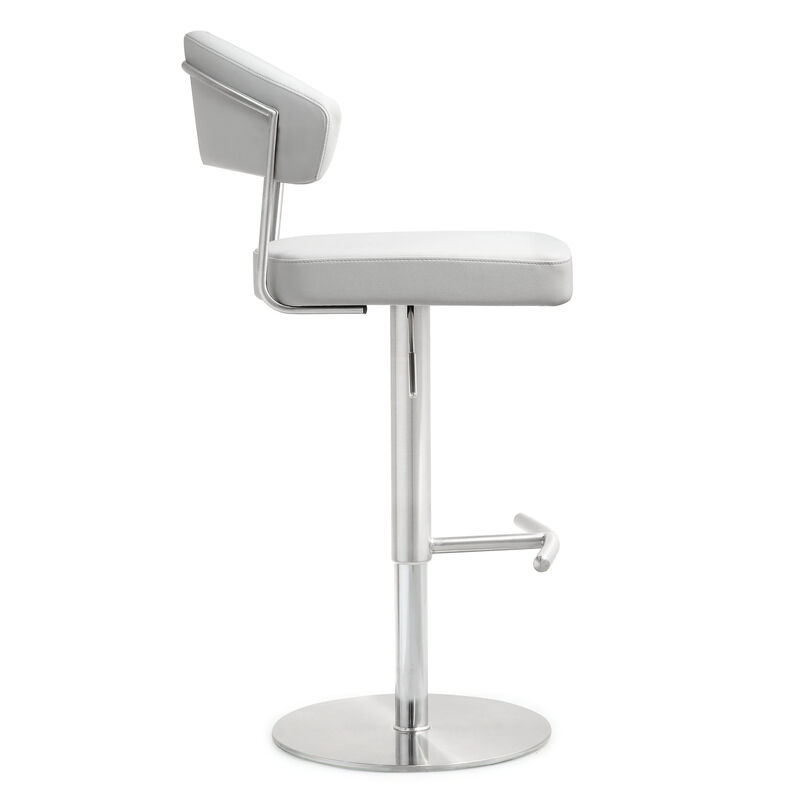 Cosmo Black Performance Vegan Leather and Stainless Steel Barstool image number 3