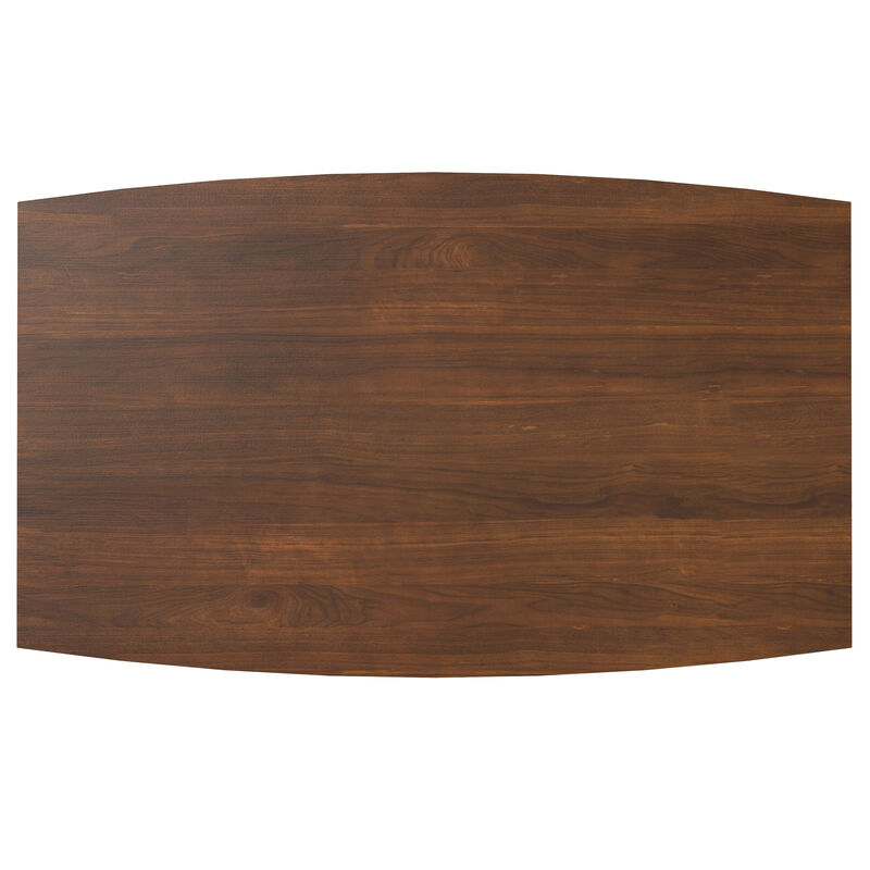 Draper SOLID WOOD and Rubberwood 66 inch x 40 inch Rectangle Mid Century Modern Dining Table in WALNUT WOOD