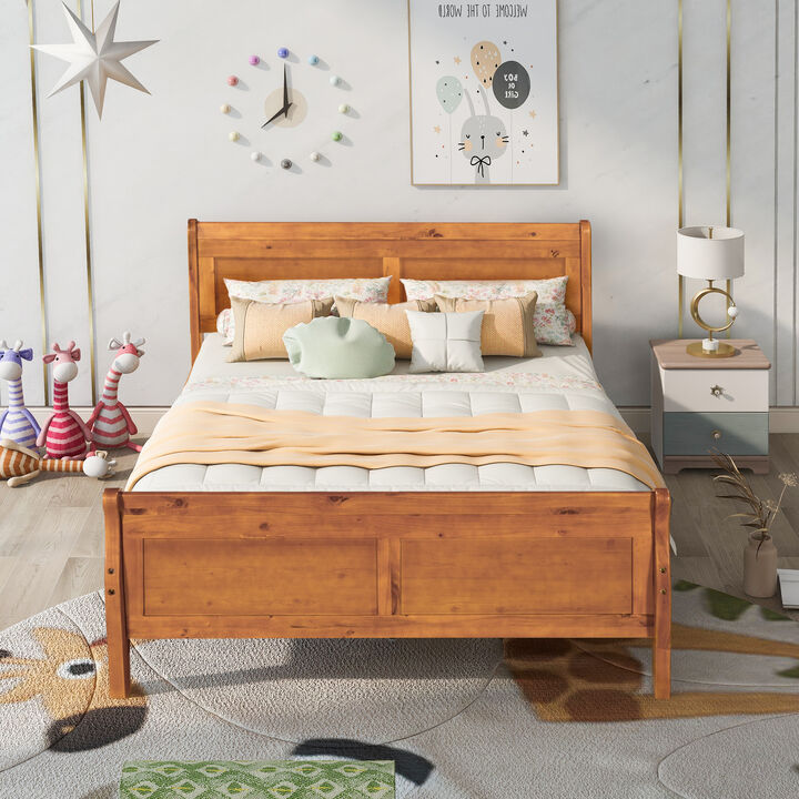 Merax Classic Wood Platform Bed with Headboard