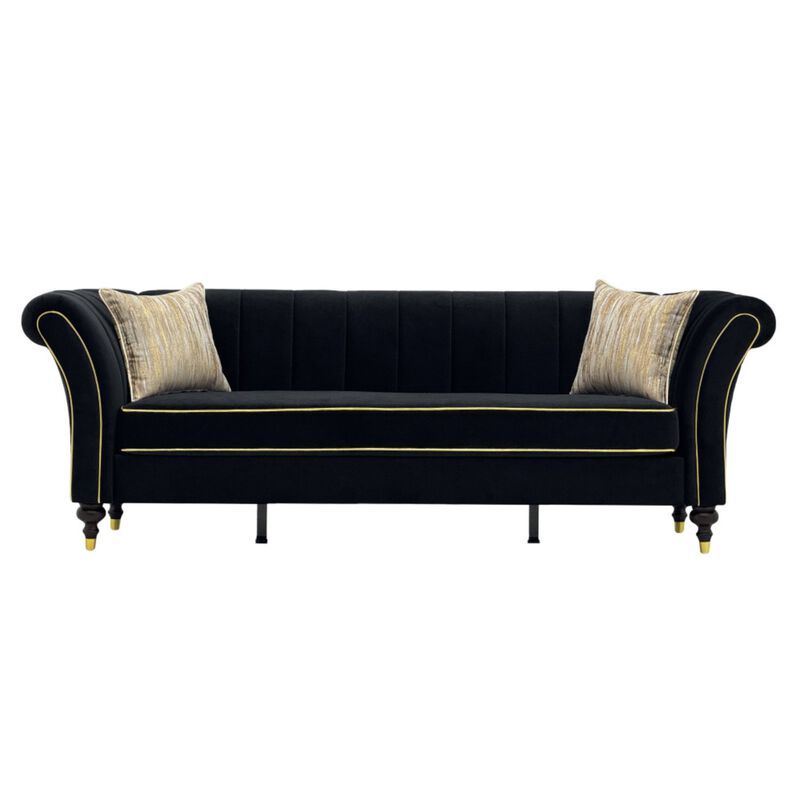 Nixbix Velvet 3‑Seater Chesterfield Sofa image number 0