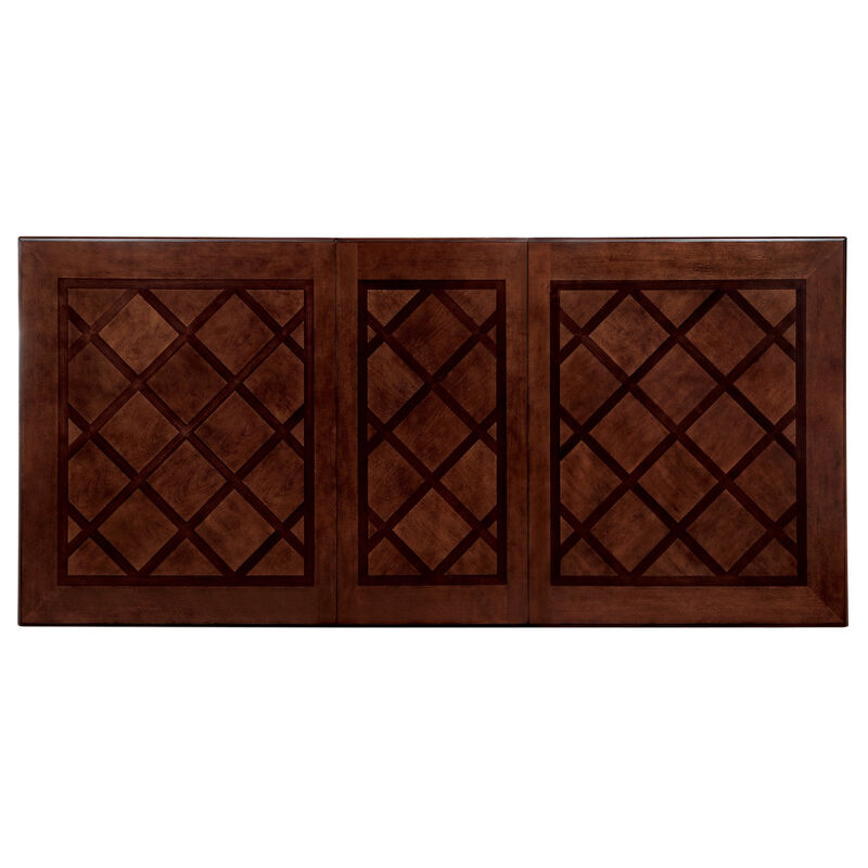 Traditional Dining Table 1pc Brown Cherry Finish Double Pedestal Base Separate Extension Leaf Dining Furniture image number 7