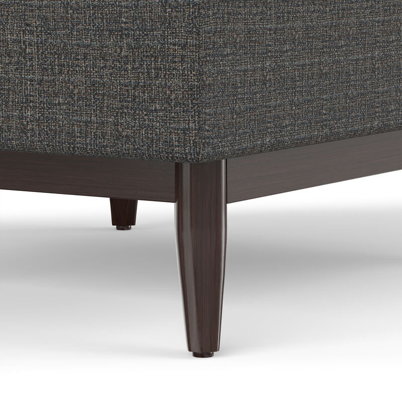 Owen 34 inch Wide Mid Century Modern Rectangle Coffee Table Storage Ottoman in Ebony Tweed Look Fabric, Assembled image number 6