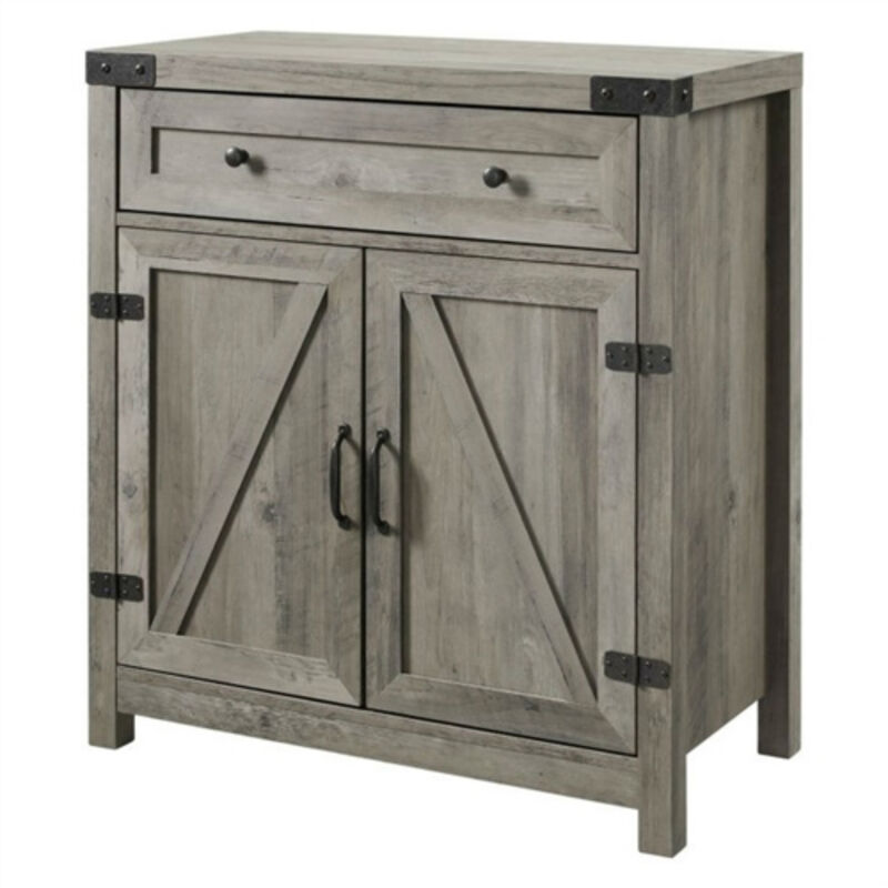Farmhouse Barn Door Storage Cabinet &ndash; Stylish Accent Piece for Living Room or Bedroom