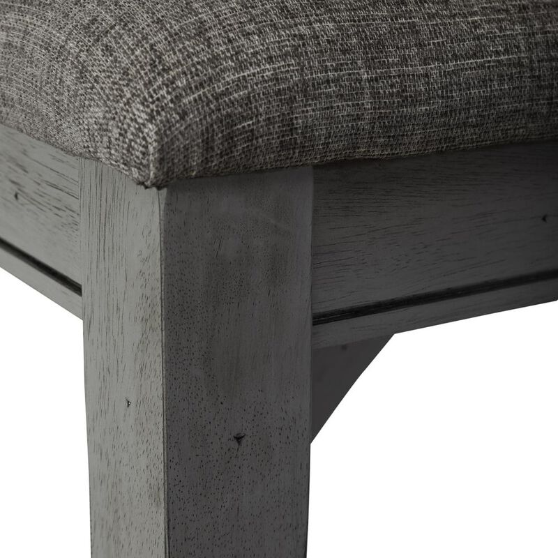 Liberty Furniture Dining Bench Transitional Grey in Smokey Grey Finish w/ Carbon Grey Tops image number 5