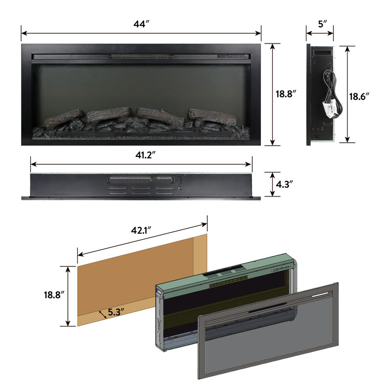 75" Fireplace TV Stand image number 6