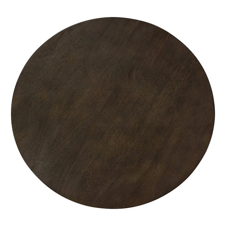 Alex Hamilton Sullivan 24'' Solid Wood Round End Table in Dark Brown Finish