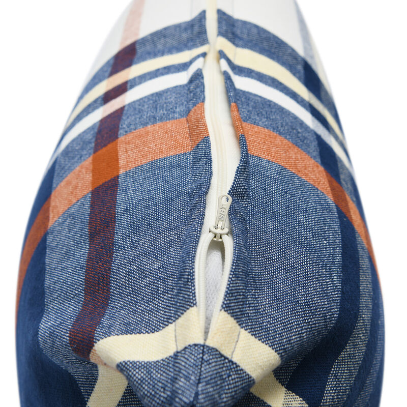 Square Plaid Cotton Pillow Cover image number 3