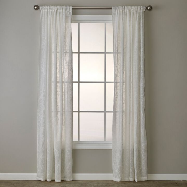 SKL Home By Saturday Knight Ltd Isabella Lace Window Curtain Panel - 52X63", White