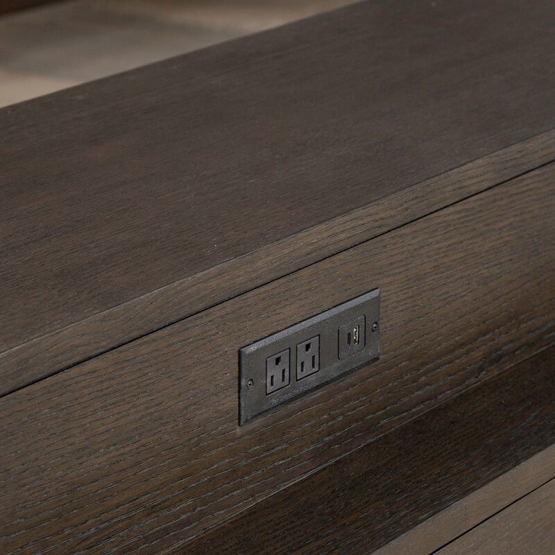 Liberty Furniture City View Console Bar Table with Charging Station - Coffee Bean Oak Wood image number 5