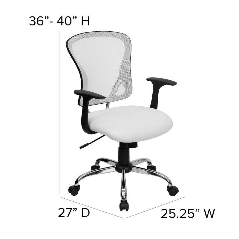 Alfred Mid-Back Dark Gray Mesh Swivel Task Office Chair with Chrome Base and Arms image number 5