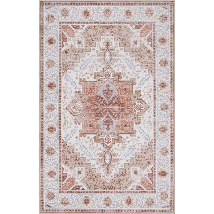 Eleanor Vintage Medallion Border Area Rug