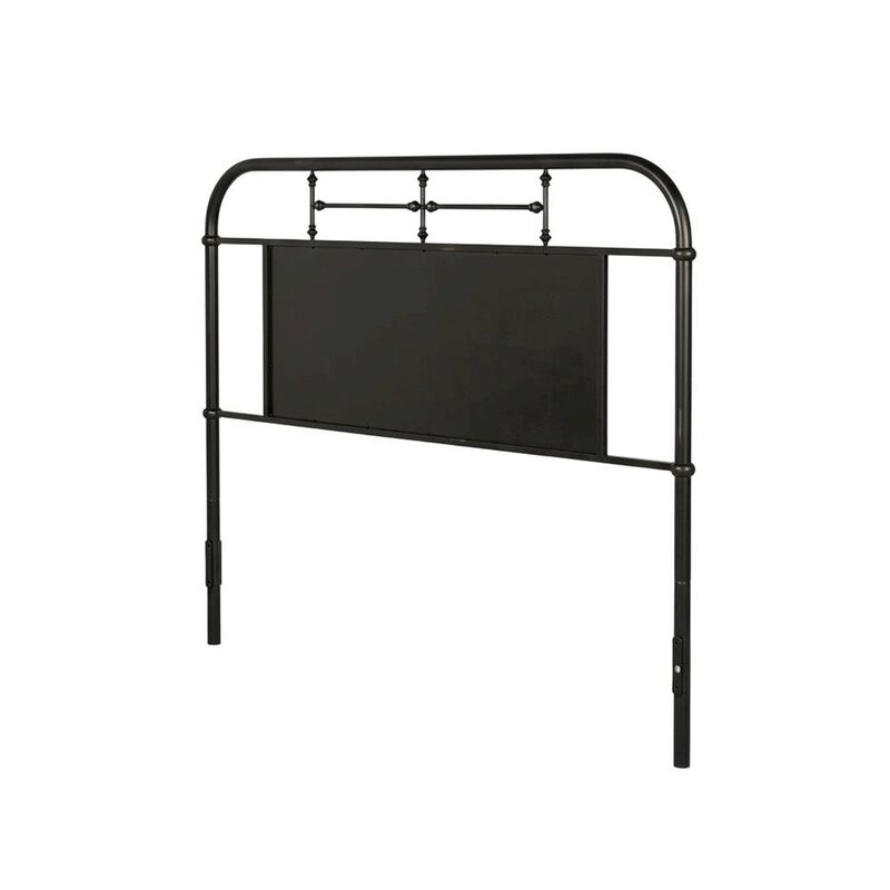 Distressed Metal Queen Metal Headboard with Vintage Design and Metal Tube Frame image number 0