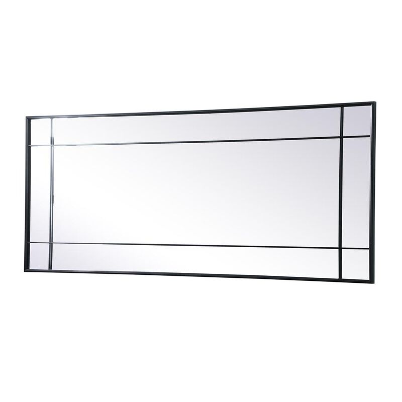 Elegant Decor French Panel Full Length Mirror 30x70 Inch In Black