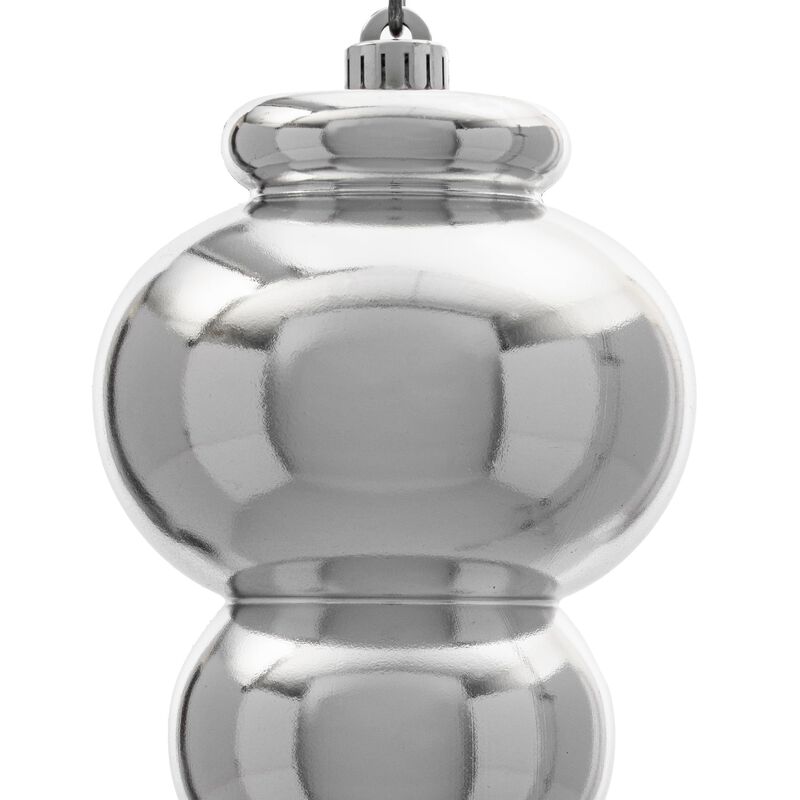 Vickerman 14" Silver Shiny Finial Ornament - Shatterproof Plastic and UV Resistant Material - Ready to Hang - Reliable and Durable - Unique Christmas Tree Ornament image number 1