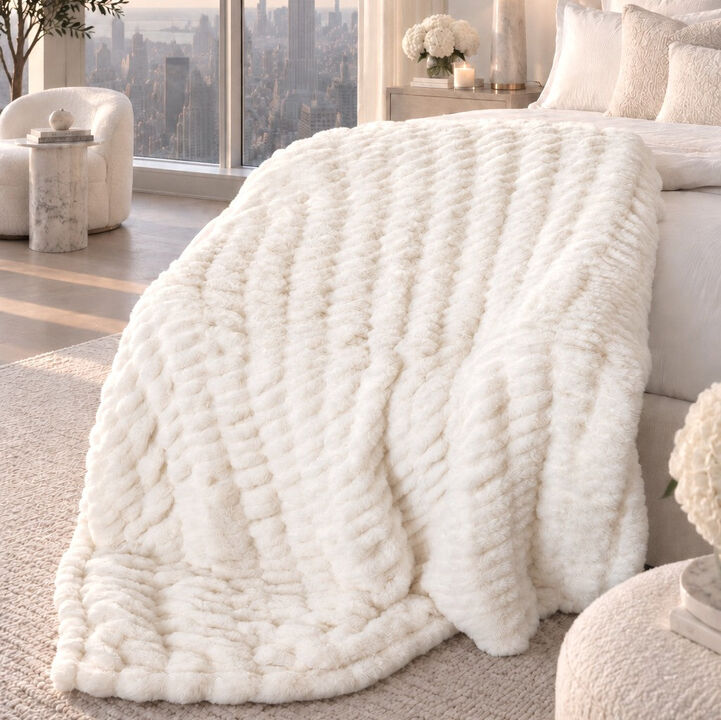 L.A. Escapade Large Faux Fur Throw Blanket
