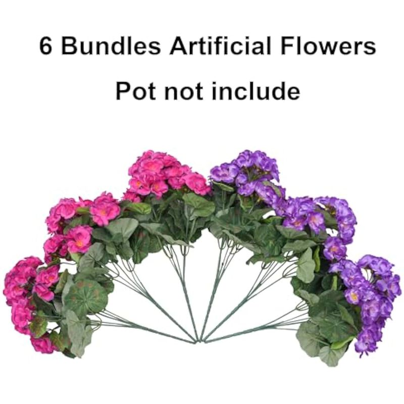 6 Bundle Artificial Outdoor Plants UV Resistant Garden Porch Decor image number 3