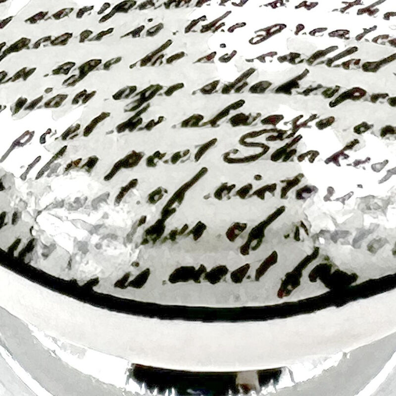HomeRoots Set of Six White Poetic Script Ceramic Drawer Pull Knobs image number 4