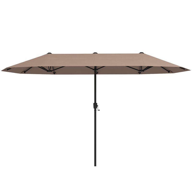 Patio Umbrella Outdoor Double-Sided Table Market Umbrella with Crank Handle