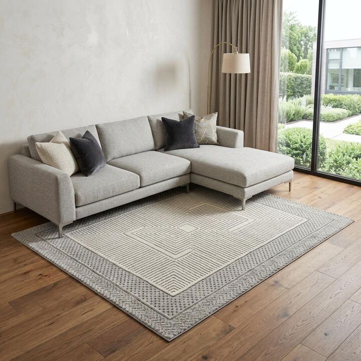 HomeRoots Geometric Non Skid Area Rug