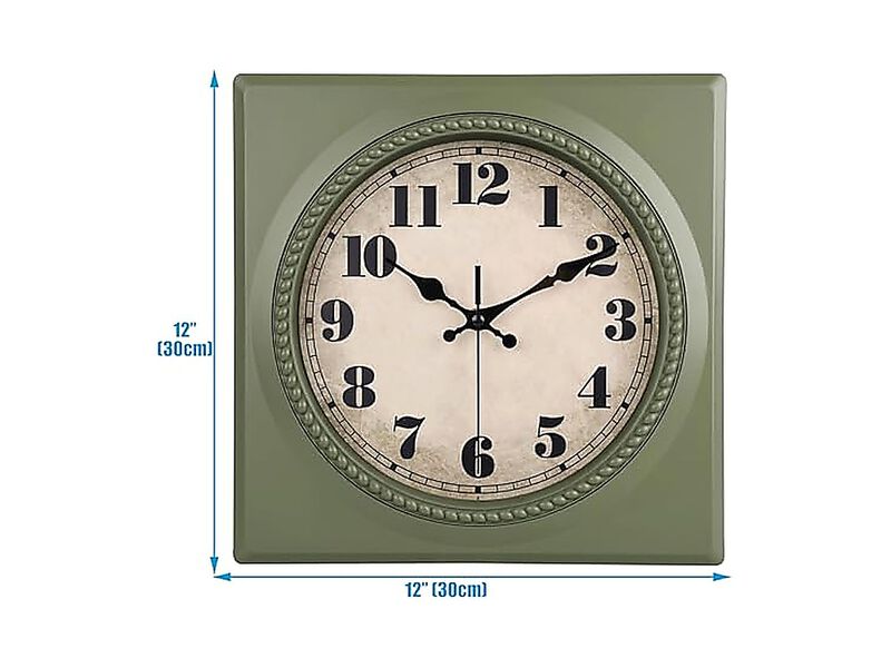 Vintage Wall Clock 1950s Style Retro 50 Mid Century Square Clocks Battery Living image number 2