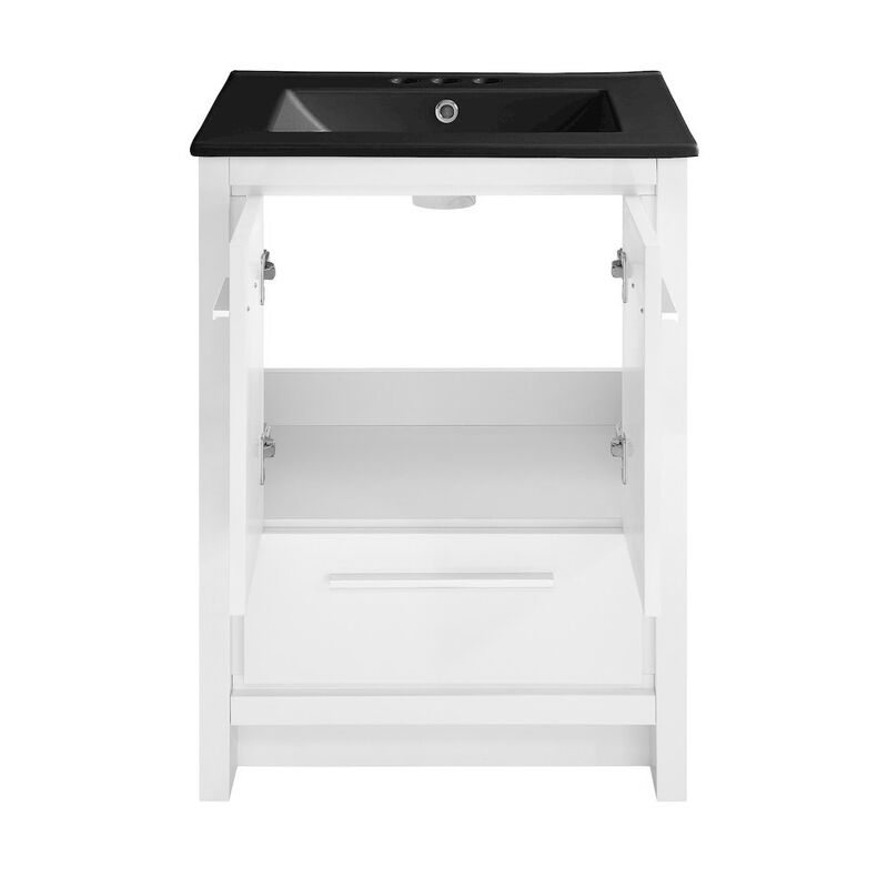 Virage 24 in. White Bathroom Vanity with 3-Hole Ceramic Sink Top image number 5
