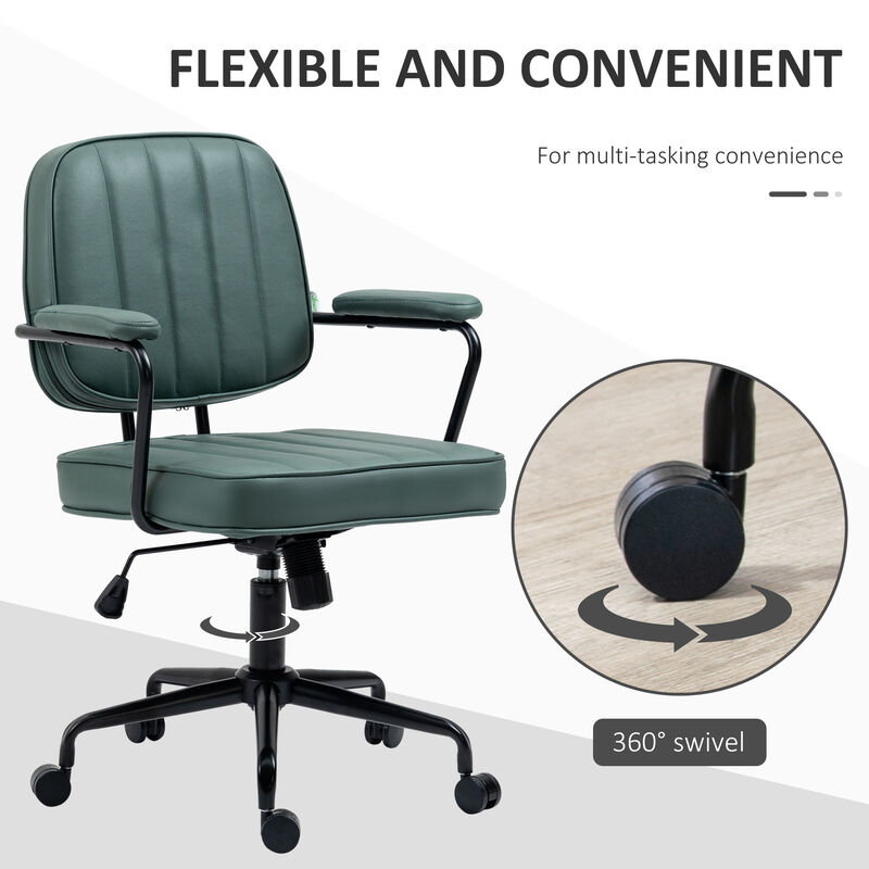 Vinsetto Home Office Chair, Microfiber Computer Desk Chair with Swivel Wheels, Adjustable Height, and Tilt Function, Green