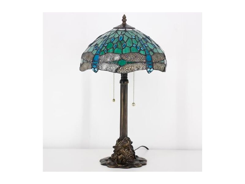 Tiffany Style Stained Glass Dragonfly Table Lamp For Living Room Bedroom Desk image number 1