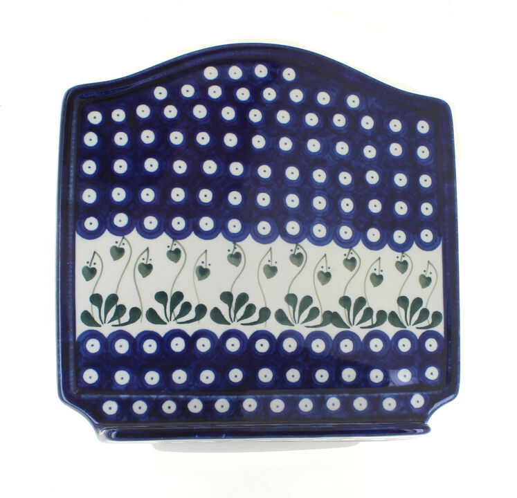 Blue Rose Polish Pottery Mardi Gras Cookbook Holder