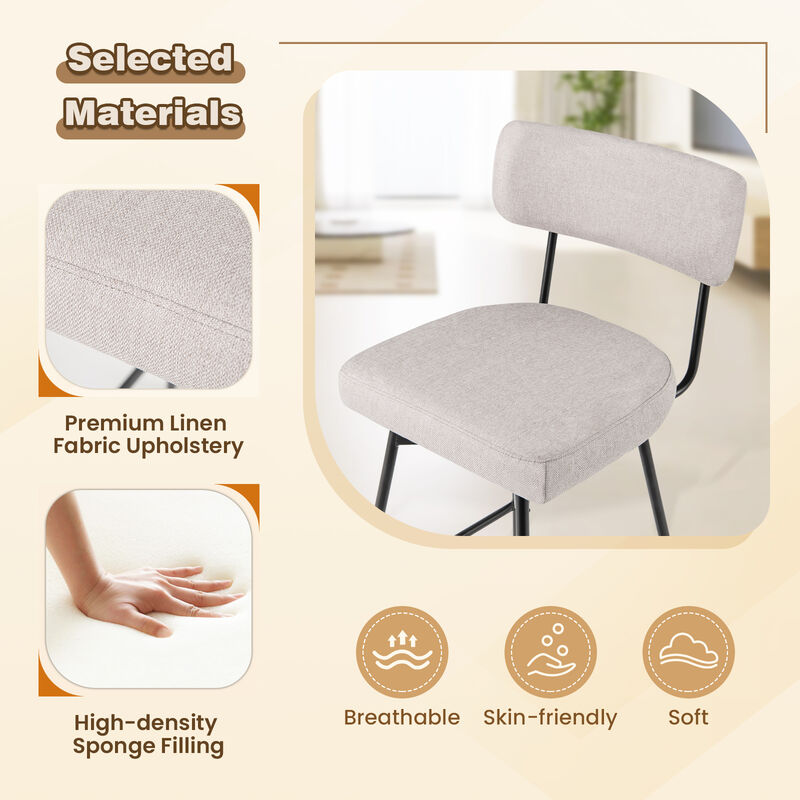 Set of 2 Upholstered Swivel Bar Stools Counter Height for Comfort and Style