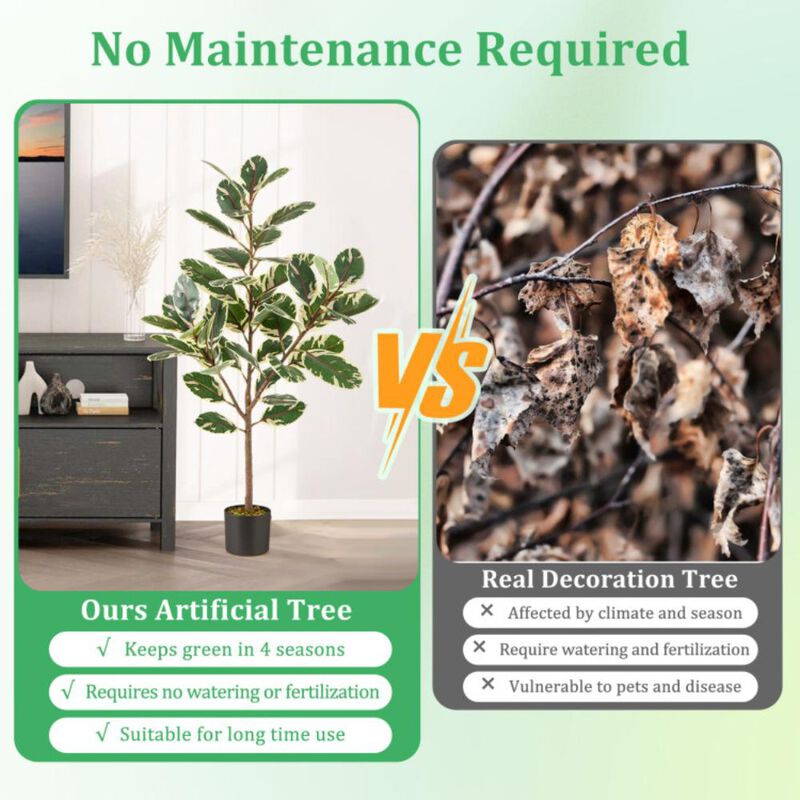 Hivvago 2 Pack 4.3 Feet Tall Artificial Bird of Paradise Plant Fake Banana Leaf