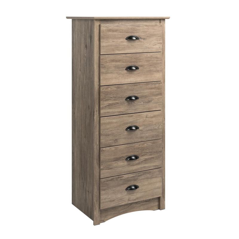 Prepac Salt Spring Tall 6-Drawer Chest, Drifted Gray