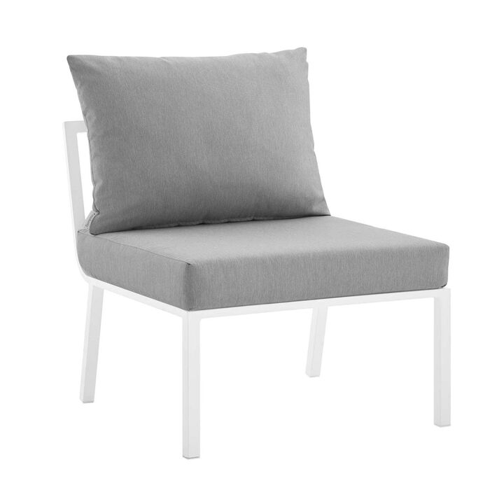 Modway EEI-3567-WHI-GRY Riverside Armless Chair, White Gray 29.5 x 26.5 x 28