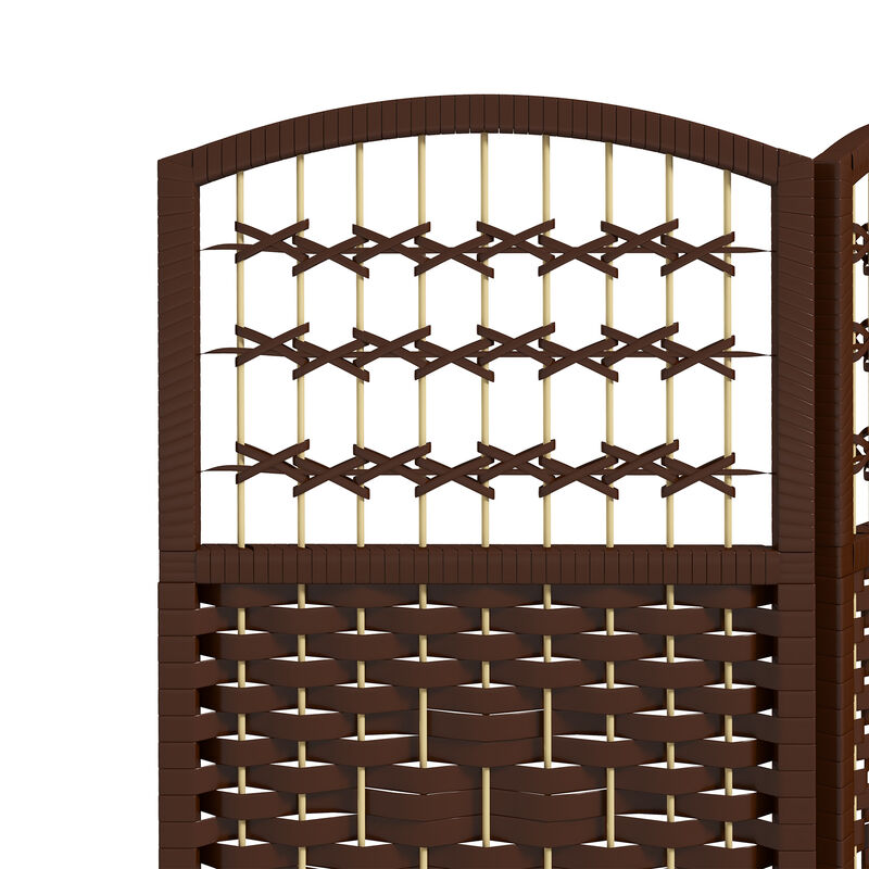 Hivvago 3-Panel Folding Room Divider with Wave Fiber Design image number 6