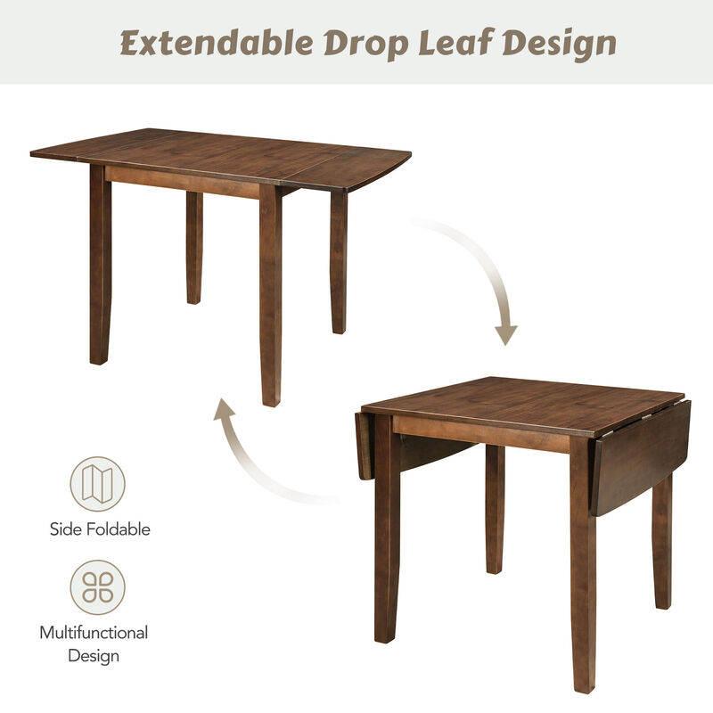 Merax 3-Piece Wood Drop Leaf Extendable Dining Table Set