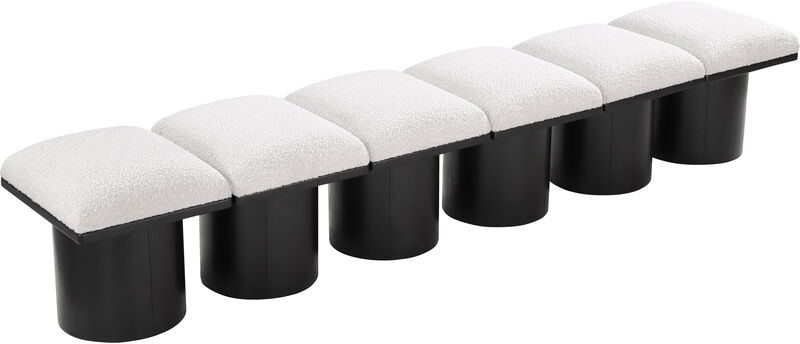 Meridian Furniture Pavilion Cream Boucle Fabric Bench