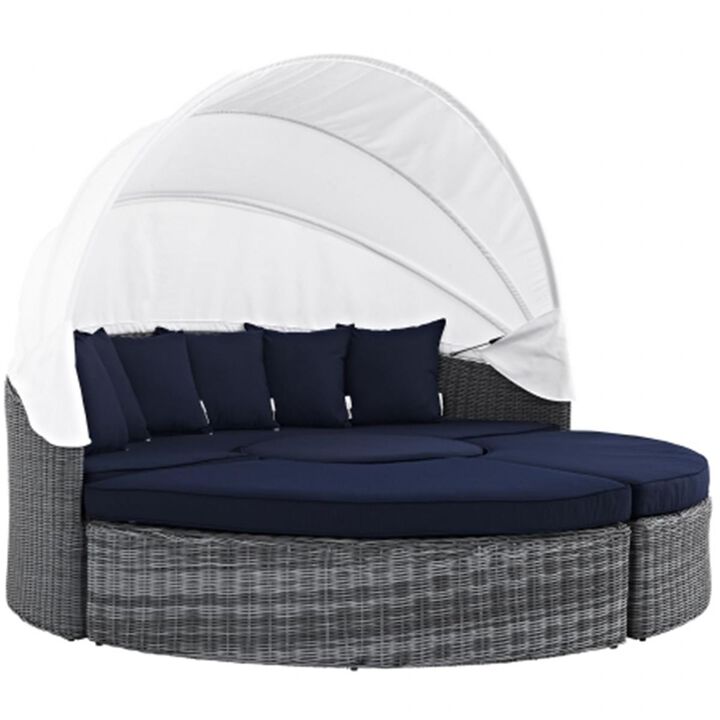 East End Imports  Summon Canopy Outdoor Patio Daybed- Canvas Navy