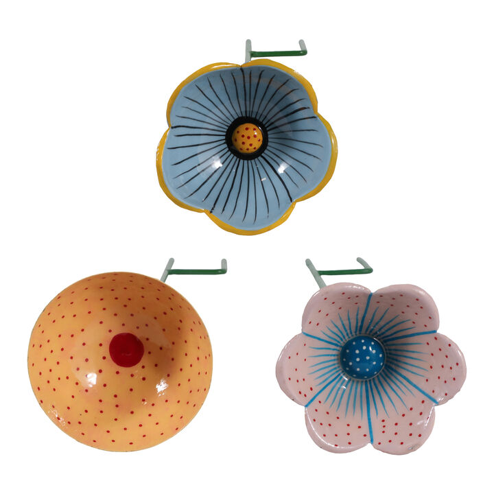 S/3 Flower Bee Cups, Multi