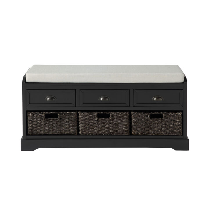 Merax Home Collection  Wood Storage Bench with Cushion