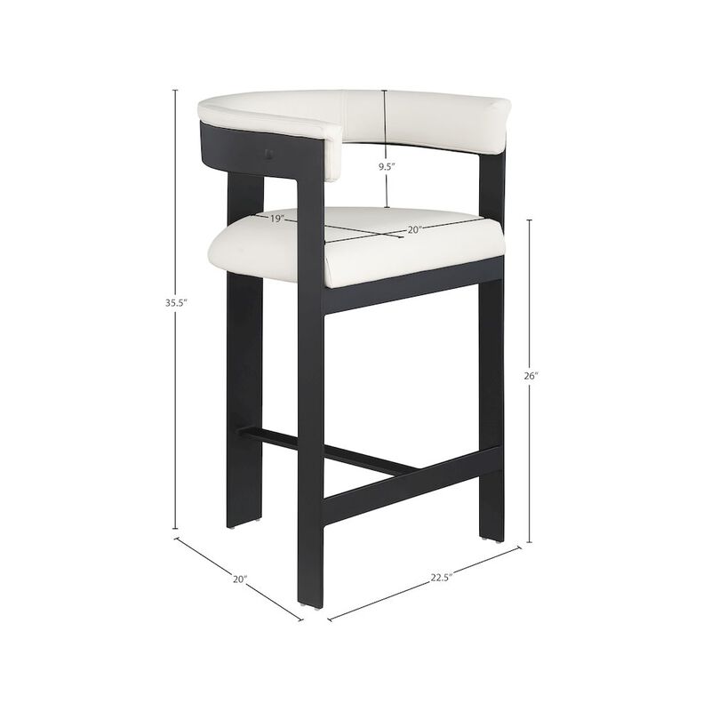 Meridian Furniture Romeo Vegan Leather Counter Stool, Set of 2