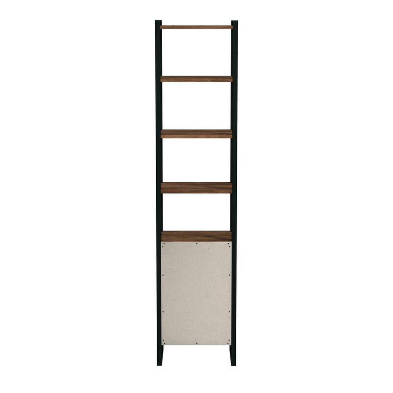 Butler Specialty Drake 73 Narrow Walnut Bookcase with Storage, Medium Brown