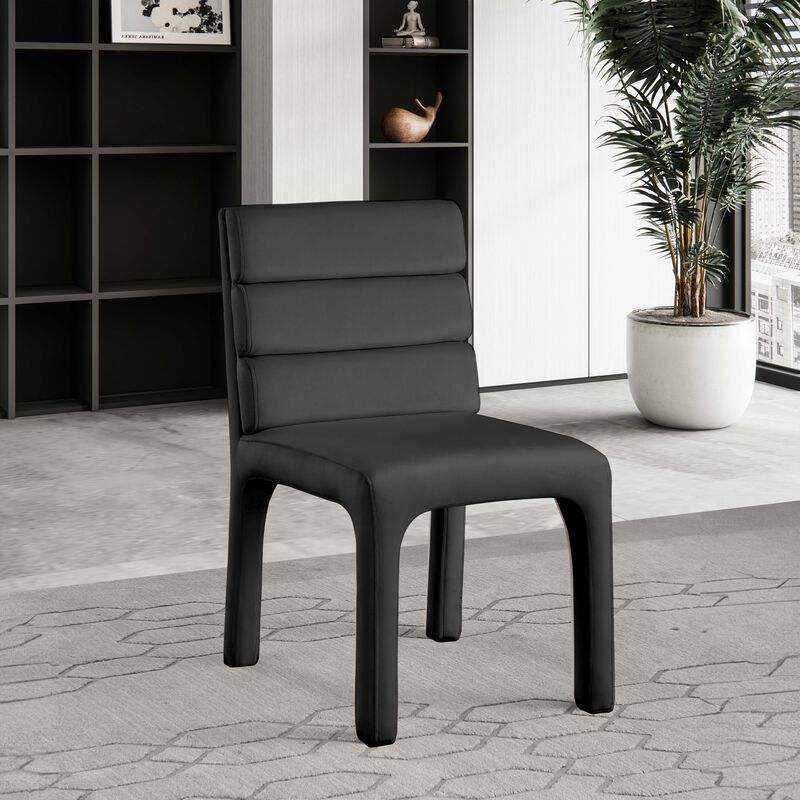 Meridian Furniture Kai Black Velvet Dining Chair, Set of 2 image number 1
