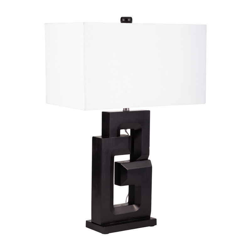 Wood 27"H Geometric Lamp image number 1