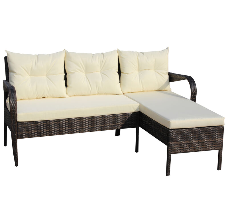 Streamdale 2-Piece Wicker Sectional Sofa and Seat