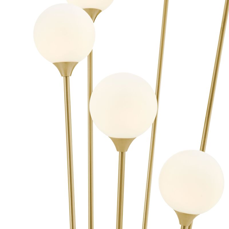 Anechdoche Floor Lamp Gold and White Metal LED Light